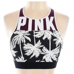PINK Victoria’s Secret Palm Tree Reverse Razorback Sports Bra Size M Medium
